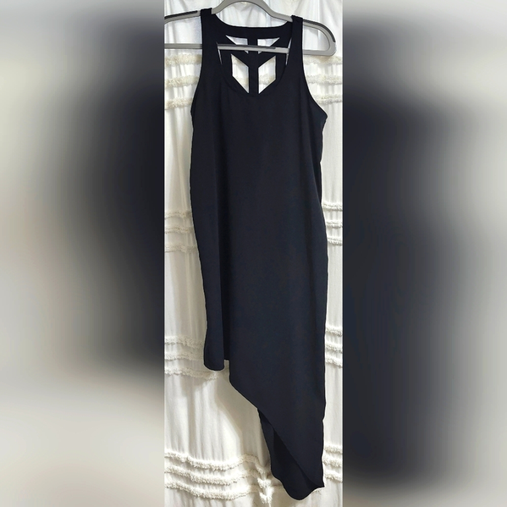 Elegant Black Asymmetrical Dress